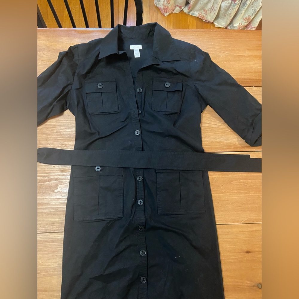 Chico’s black cargo pocket dress, size 1.5